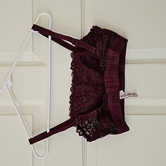 Victoria Secret Wine Red Lace Bralette Size Small - Picture 3 of 11